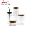 Ato borosilicate زجاج ماء مع زجاج تخزين الغطاء